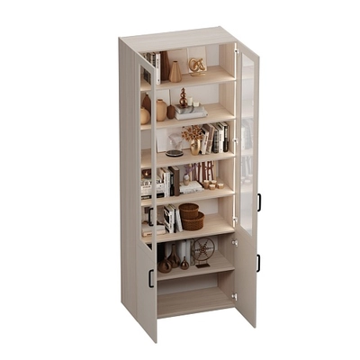 Шкаф книжный со стеклом L214S с подсветкой