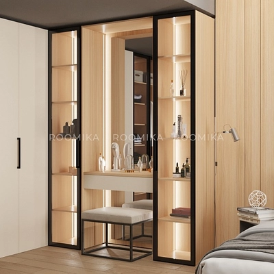 Шкаф со стеклянными фасадом с подсветкой R220.2