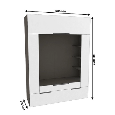 Секция для ТV с подсветкой, фасады в эмали LE406.60