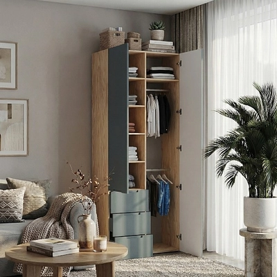 Шкаф комбинированный, фасады в эмали LE215 L/R