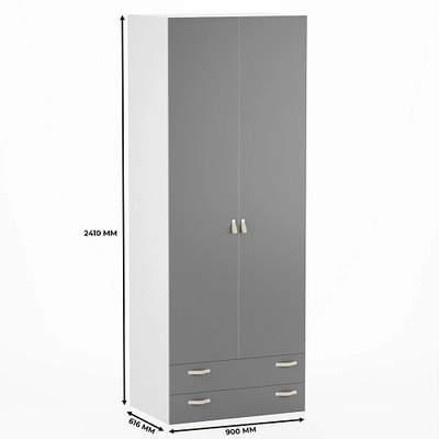 Шкаф двухдверный с ящиками глубокий L211.60