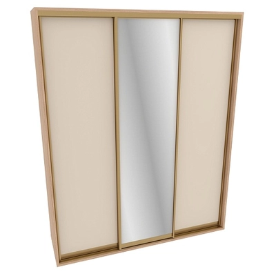 Шкаф-купе ХG210.60-3, профиль INTEGRO, фасад МДФ/зеркало серебро