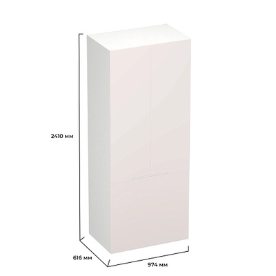 Шкаф двухдверный с фальш стенкой, фасады в эмали LE212