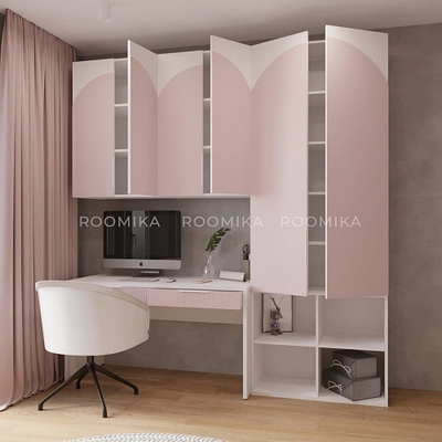 Шкаф двухдверный, фрезерованные фасады в эмали LE217.44-1