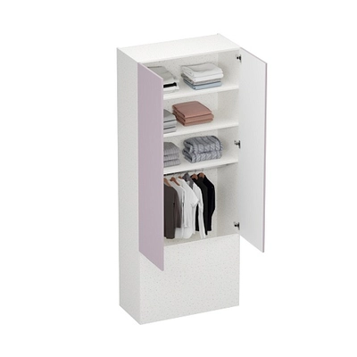 Шкаф двухдверный с фальш-панелью, фрезерованные фасады в эмали LE212.4-90