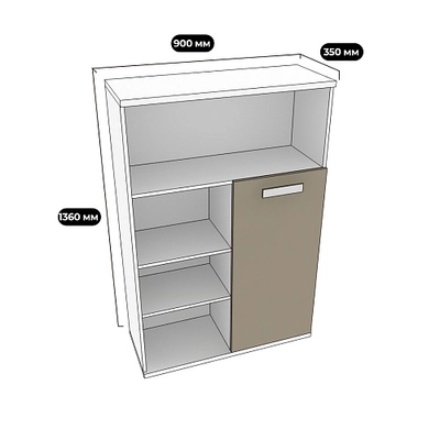 Стеллаж книжный низкий E401