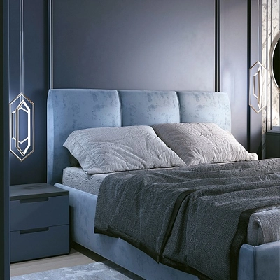 Кровать двуспальная мягкая ПАЛЕРМО с подъемным механизмом, 140x200