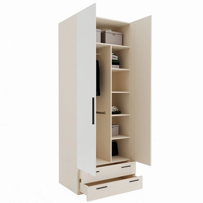 Шкаф двустворчатый с ящиками и с зеркалом L211.60Z