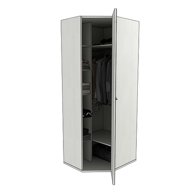 Шкаф угловой разностронний с зеркалом, фасады МДФ CG-218.1Z L/R