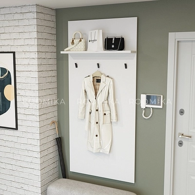 Панель широкая с полкой и крючками L177