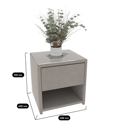 Тумба прикроватная мягкая, стекло прозрачное САНРАЙС 751