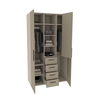 Шкаф трехдверный с ящиками глубокий L203.60