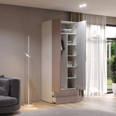 Шкаф 2 дверный с ящиками, фасады в эмали LE211.60