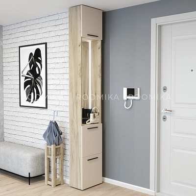 Шкаф завершающий с обувницей и зеркалом L250