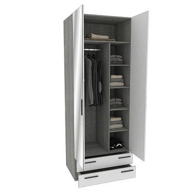 Шкаф двустворчатый с ящиками с зеркалом LG-211.60Z