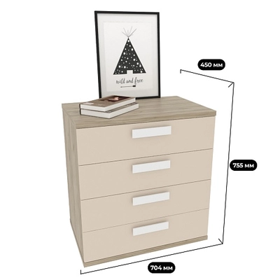 Комод 4 ящика, шириной 704мм E774