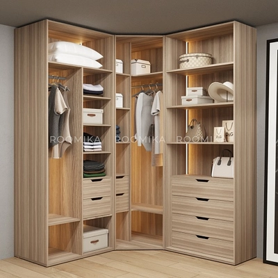 Шкаф для спальни с полками и штангой с подсветкой R210.60-4