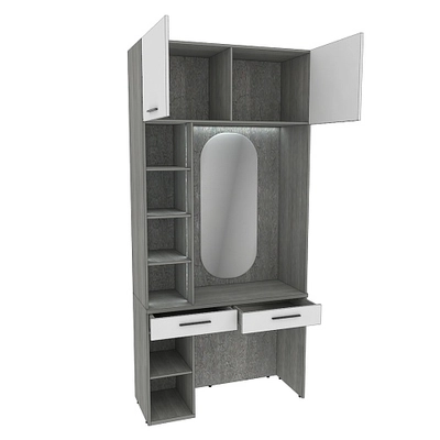 Столик туалетный с антресолью и стеллажом с подсветкой LG414.44