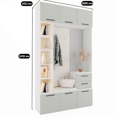 Секция с вешалкой и стеллажом L416