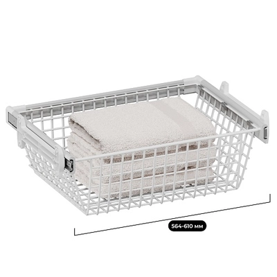 BELLE Корзина для белья 600 мм, цвет белый, BE60BAWH