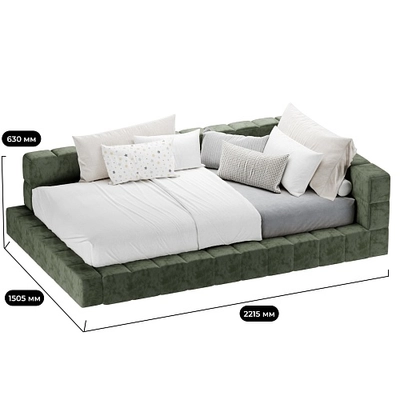 Кровать полутороспальная мягкая с ортопедической решеткой КВАДРО-М, 120х200