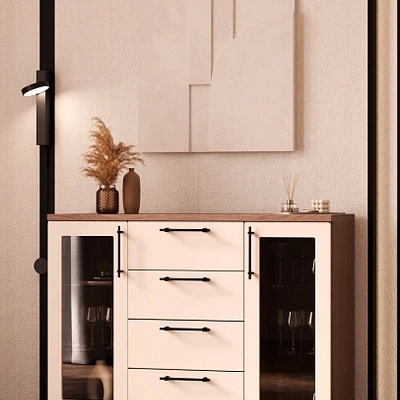 Комод со стеклянными полками P707.1