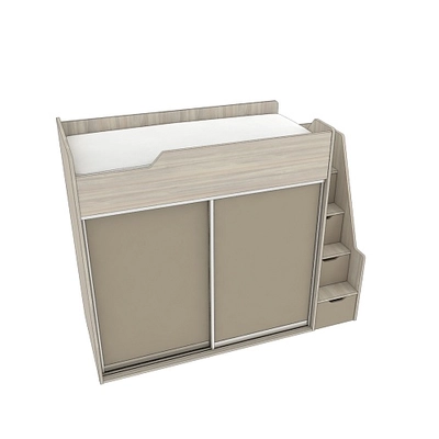 Кровать-чердак  с лестницей комодом L905, 90x190 L/R