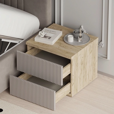 Тумба прикроватная 2 ящика, фасады в эмали LE701