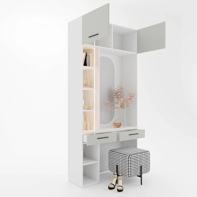 Столик туалетный с антресолью и стеллажом L415