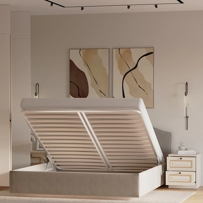 Кровать двуспальная мягкая СЕЛЕНА с подъемным механизмом, 180x200