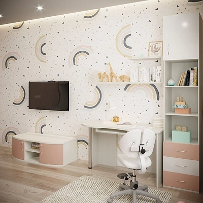 Рабочая зона со столом и шкафом Палермо для школьника