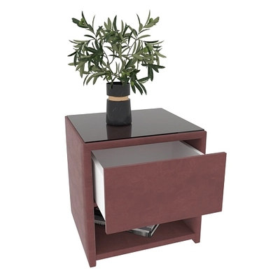 Тумба прикроватная мягкая, стекло прозрачное САНРАЙС 751