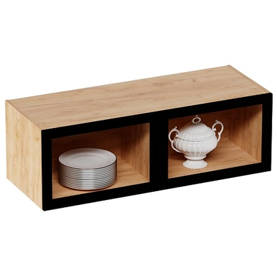 Антресоль с двумя откидными стеклянными дверями R312.45ST с подсветкой