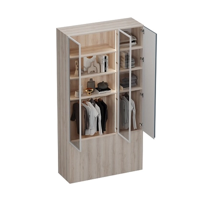 Шкаф трехдверный со стеклом в профиле с подсветкой, фасады в эмали LEF212.4-120 L/R