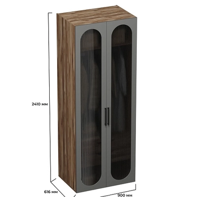 Шкаф 2 дверный, фрезерованные фасады в эмали нестандарт LE210.60-3