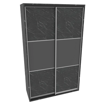 Шкаф-купе ХG166.60-2, профиль INTEGRO, фасад МДФ/Зеркало графит