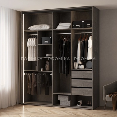 Шкаф-купе ХG216.60-4, профиль INTEGRO, стекло Сатинато белое, с подсветкой