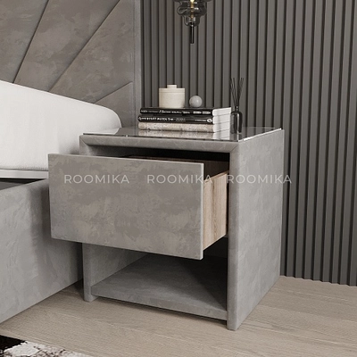 Тумба прикроватная мягкая, стекло прозрачное САНРАЙС 751