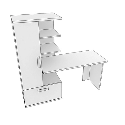 Рабочий стол со встроенным стеллажом HOF422