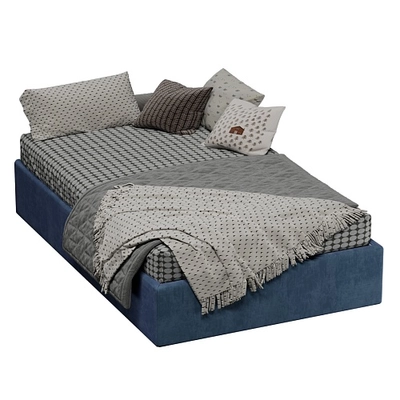 Мягкая кровать-подиум с коробом для хранения, 120x200