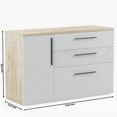 Комод с фрезерованными фасадами в эмали LE706 L/R