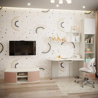 Рабочая зона со столом и шкафом Палермо для школьника