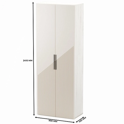 Шкаф 2 дверный, фрезерованные фасады в эмали LE210.44-1