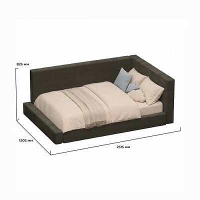 Кровать полутороспальная мягкая с ортопедической решеткой КВАДРО, 120х200