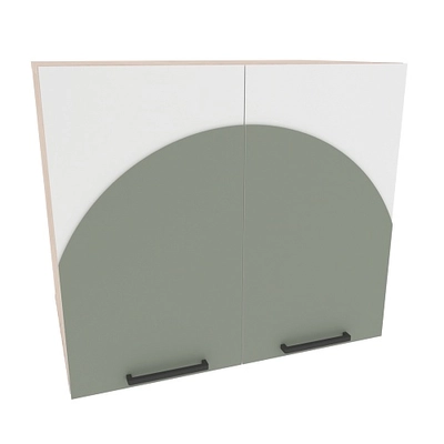 Антресоль двудверная, фрезерованные фасады в эмали LE329.44