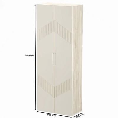 Шкаф 2 дверный, фрезерованные фасады в эмали LE210.44-1