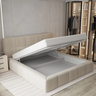 Кровать двуспальная мягкая КВАДРО-СОФТ с подъемным механизмом, 140x200