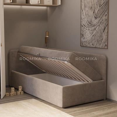 Кровать с подъемным механизмом и ящиком для белья РУБИ М1