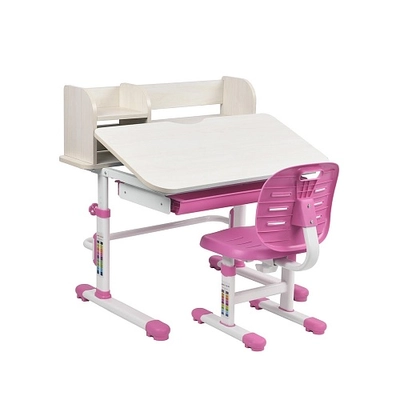 Комплект парта + стул трансформеры Carezza Pink-w FUNDESK