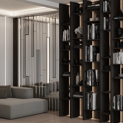 Кабинет в темном древесном оттенке №2